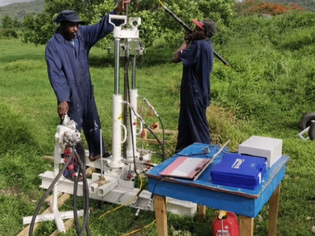 GID field technicians assembling the Modular Matt CPTu/DPSH rig on site