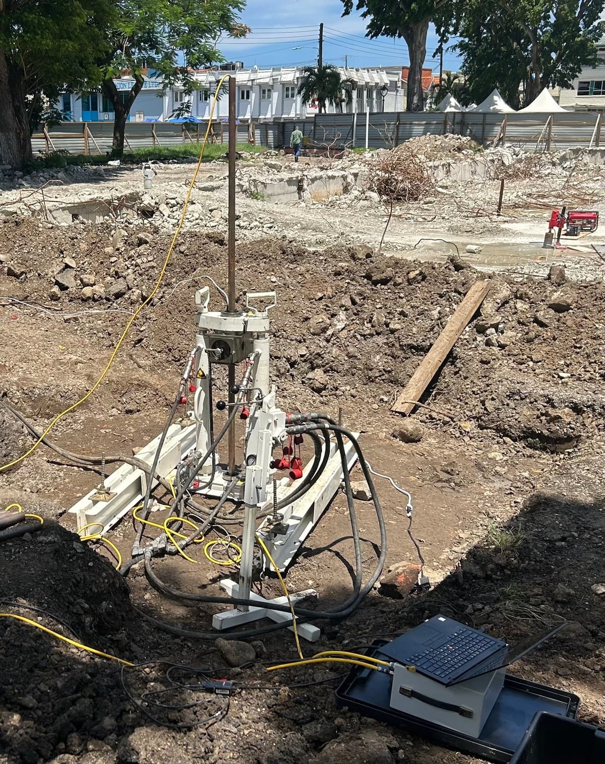 GID's CPT rig set up on a demolition site
